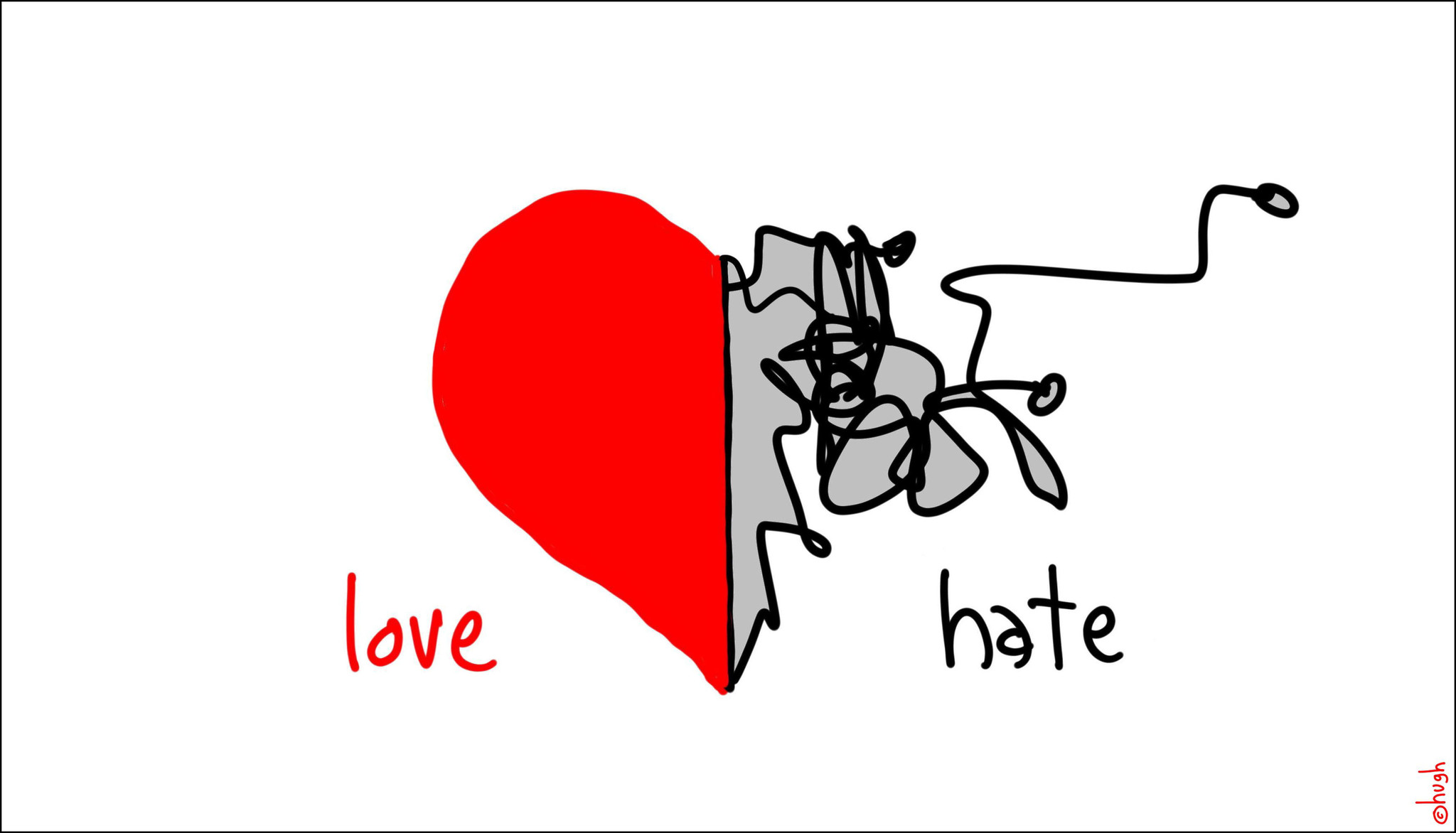 Любовь и ненависть рисунок